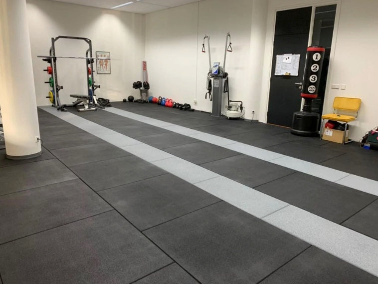 Flatline Black Rubber Gym Flooring 1m x 1m x 30mm