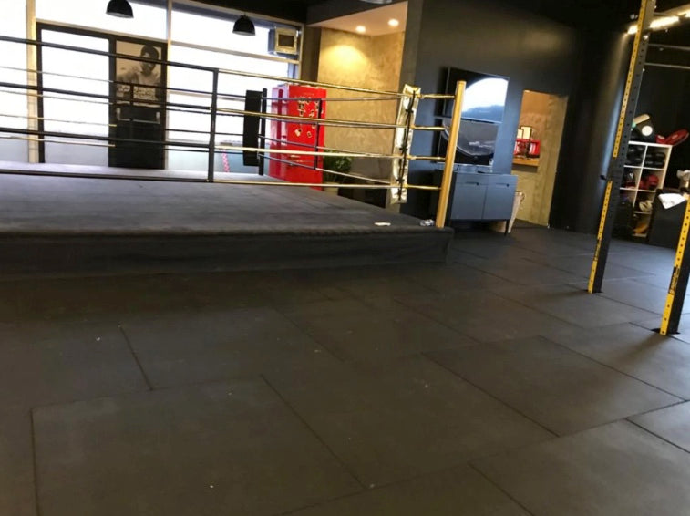 Flatline Black Rubber Gym Flooring 1m x 1m x 30mm