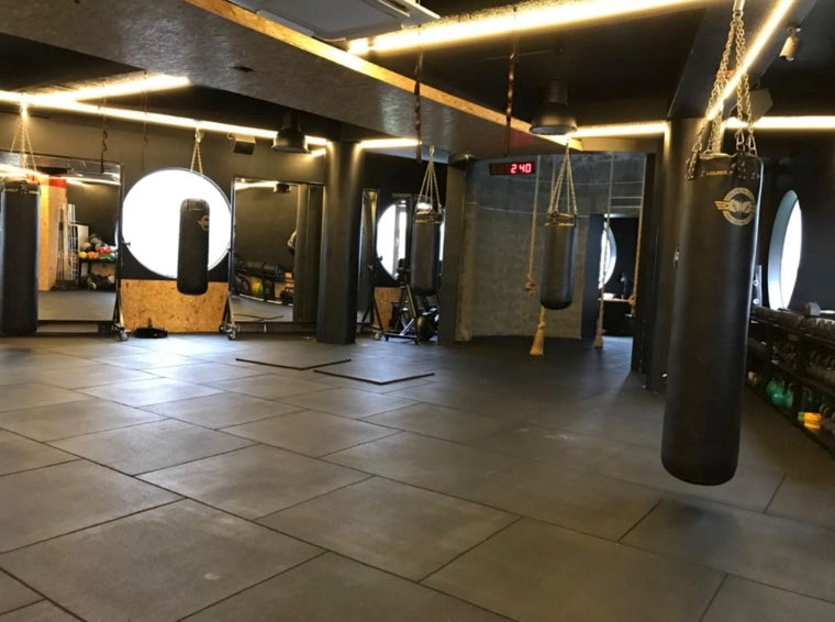 Flatline Black Rubber Gym Flooring 1m x 1m x 30mm