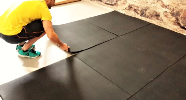 Flatline Black Rubber Gym Flooring 1m x 1m 20mm
