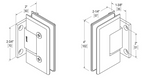 Oceana Heavy Duty 90°Wall-Glass Hinge with Short Backplate