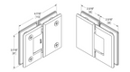 Ocean Standard Duty 180° Glass-Glass Hinge with 5° Offset
