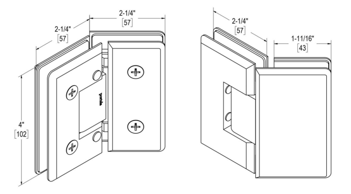 Oceana Heavy Duty Adjustable 135° Glass-Glass Hinge