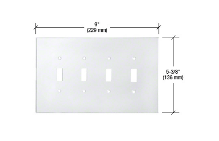 CRL Clear Quad Toggle Acrylic Mirror Plate - PMP401