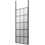 Aspect 8mm Glass Frame Wetroom Panel With Ceiling Posts - Matt Black