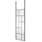 Aspect 8mm Glass Abstract Frame Wetroom Panel With Ceiling Posts - Matt Black
