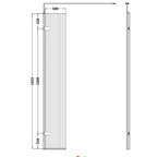 Haven 8mm Fluted Glass Wetroom Return Panel With Support Bar