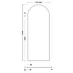 Sovereign 8mm Glass Arched Wetroom Panel - Matt Black