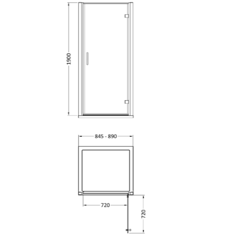 Forge 8mm Glass Recessed Hinged Shower Door
