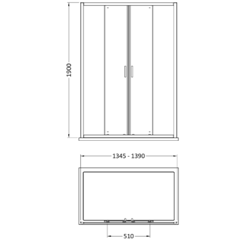 Matrix 6mm Glass Recessed Sliding Shower Door- Chrome