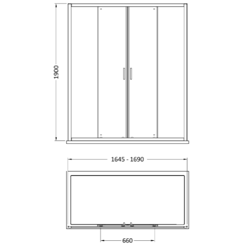 Matrix 6mm Glass Recessed Sliding Shower Door- Chrome