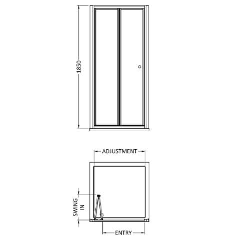 Foundry 4mm Glass Recessed Bi-Fold Shower Door - Chrome