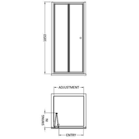 Foundry 4mm Glass Recessed Bi-Fold Shower Door - Chrome