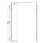 Safira 8mm Glass Wetroom Return Panel With Support Bar