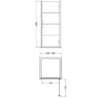 Cove 8mm Glass Recessed Hinged Shower Door - Matt Black