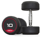 Jordan Classic Rubber Dumbbell set 2.5-25kg with Horizontal Rack