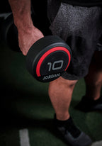Jordan Premium Urethane Dumbbell Set 2.5-50kg with Horizontal Racks