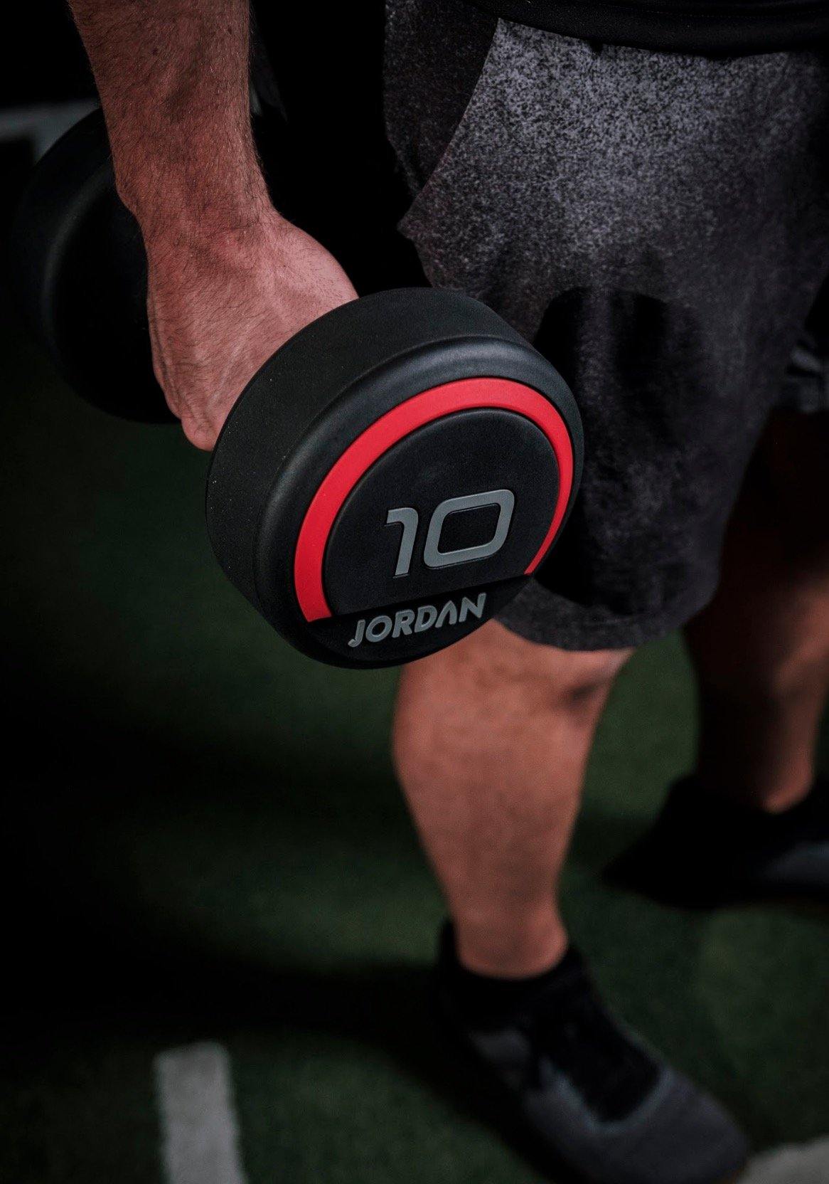 Jordan Premium Urethane Dumbbell set - 2.5-30kg with Horizontal Rack