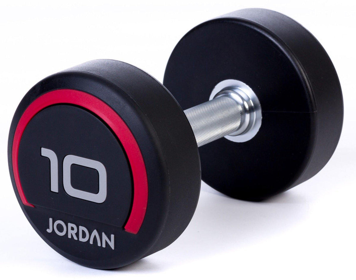 Jordan Premium Urethane Dumbbell Set 2.5-50kg with Horizontal Racks