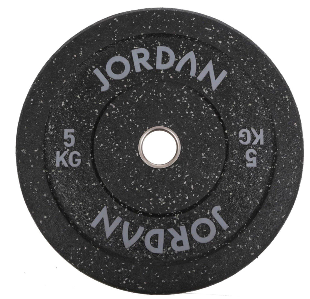 Jordan HG Black Rubber Bumper Plate - Coloured Fleck - 150kg Set
