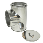 6-Inch Chimney Pipe Tee with Cleanout Cap (Stainless Steel)