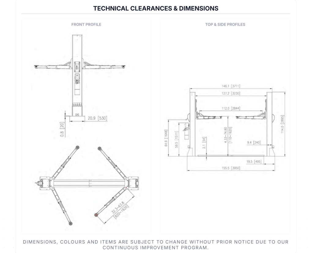 Daytona LTPF12 12,000LB Capacity Baseplate Two Post Lift