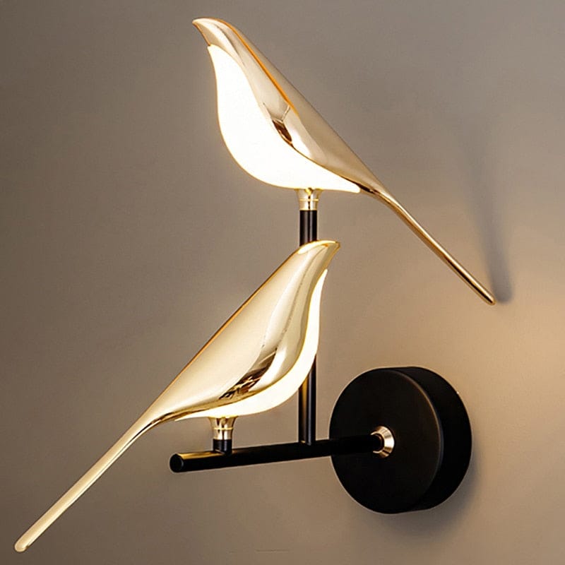 Double Chirpy LED Bird Nursery Wall Light - Hardwired Ambient - Light My House