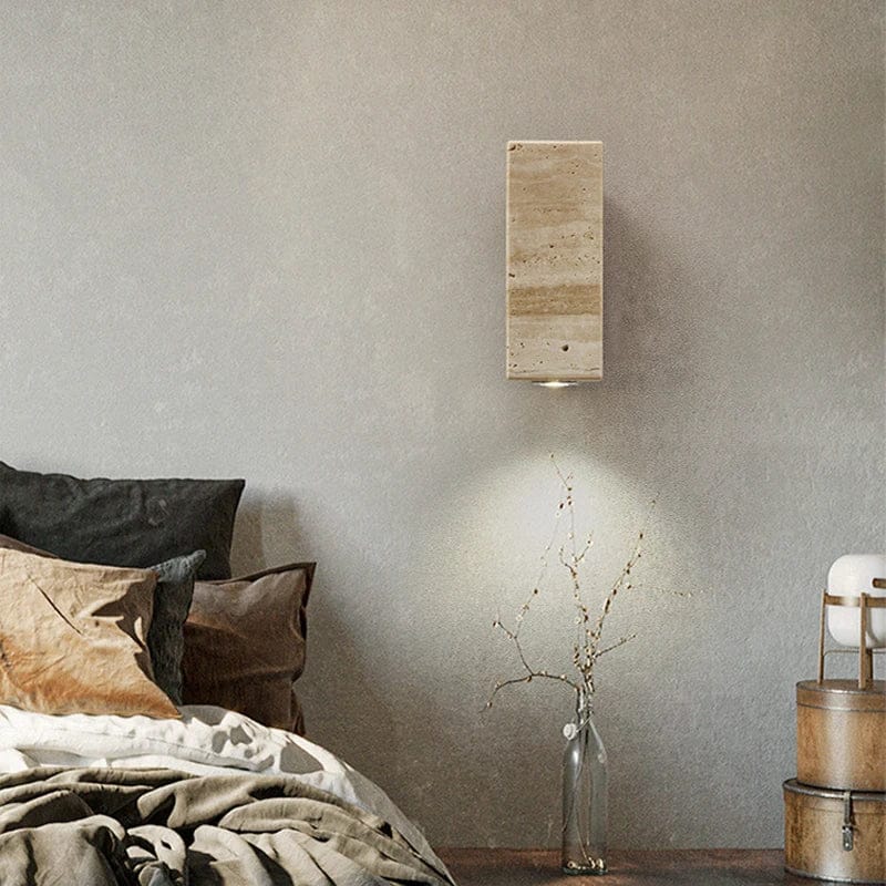 Travertine Wall Light Waterproof Indoor Outdoor Beige Brown