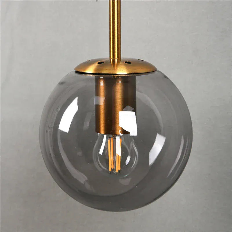Sizzle Mid-Century Glass Globe Hanging Wall Light - Amber/Smoke/Clear