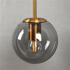 Sizzle Mid-Century Glass Globe Hanging Wall Light - Amber/Smoke/Clear