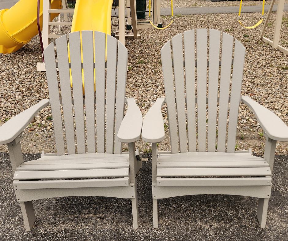 COMFO BACK FOLDING ADIRONDACK CHAIR - LIGHT GRAY