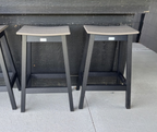 SADDLE BAR STOOL - COASTAL GRAY ON BLACK