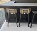 SADDLE BAR STOOL BACK KIT - COASTAL GRAY ON BLACK
