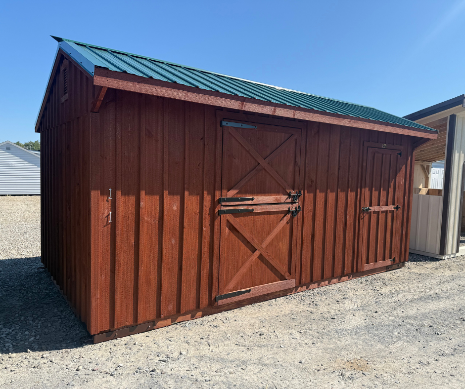 10' X 18' B&B RUSTIC STALL BARN - RUSTIC CEDAR