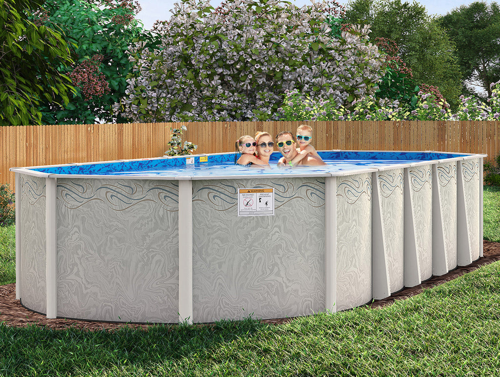 15' x 30' Oval 8" Resin Frame Silver Interlude Pool & Bundle | 52" or 54"