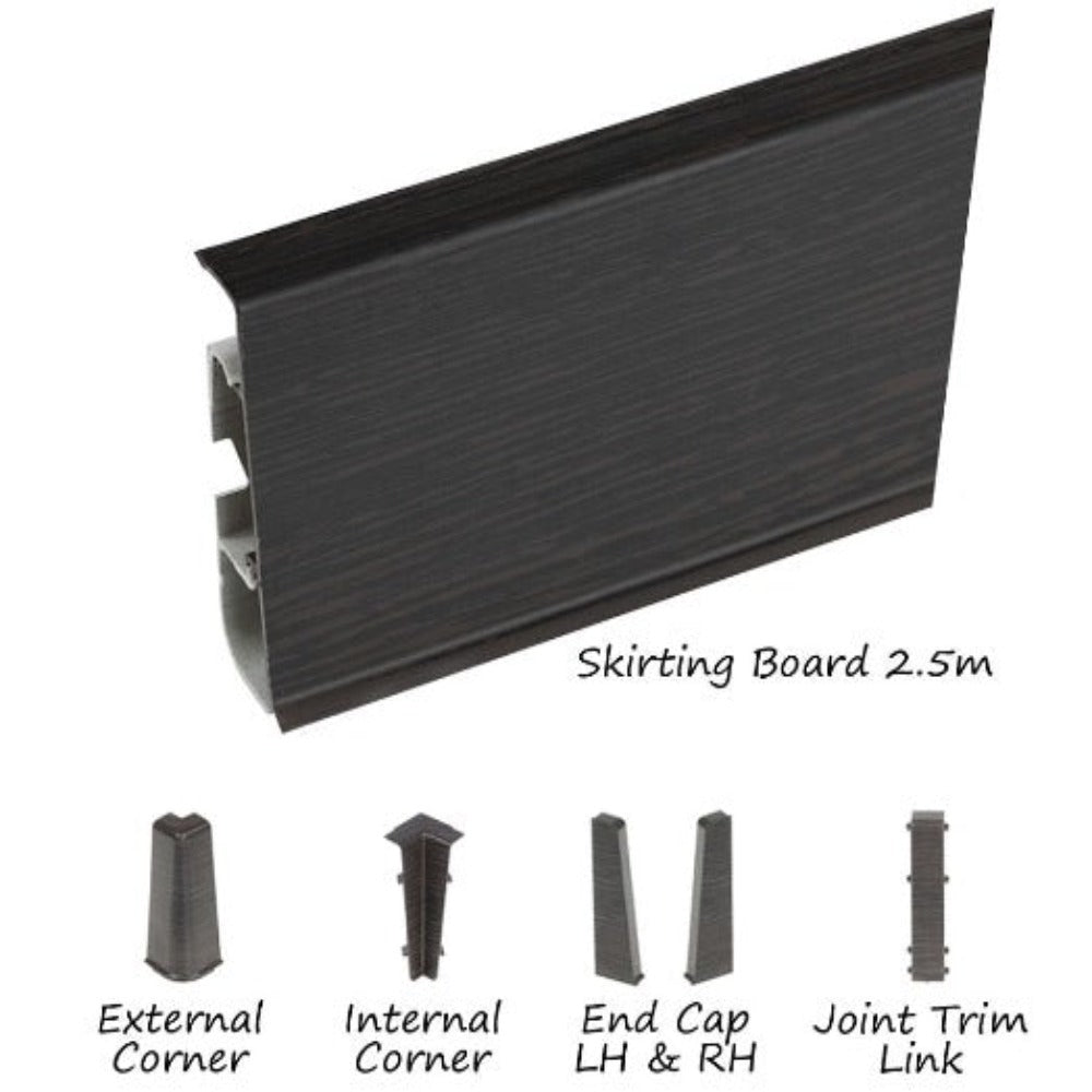 Cezar High Line Plastic Skirting Board with Wire Cover Design