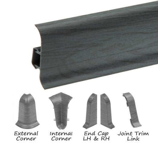 A plastic skirting board designed with a wire cover feature