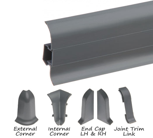 A plastic skirting board designed with a wire cover feature