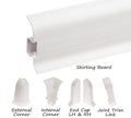 A white plastic skirting board designed with a wire cover feature
