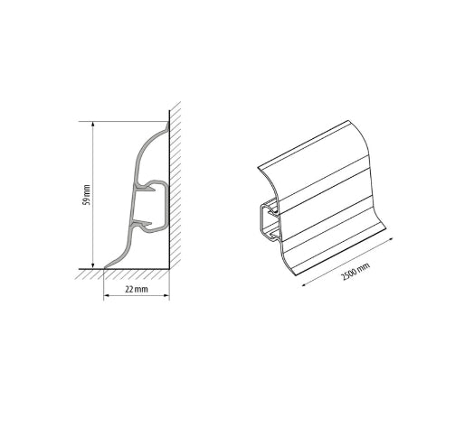 Cezar Premium Plastic Skirting Board with Wire Cover Design