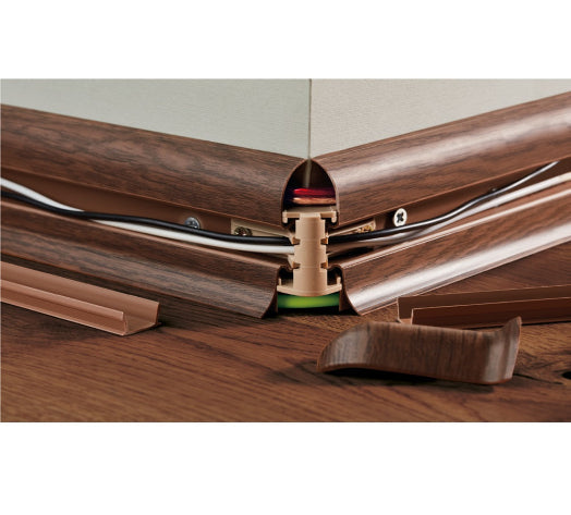 Cezar Premium Plastic Skirting Board with Wire Cover Design