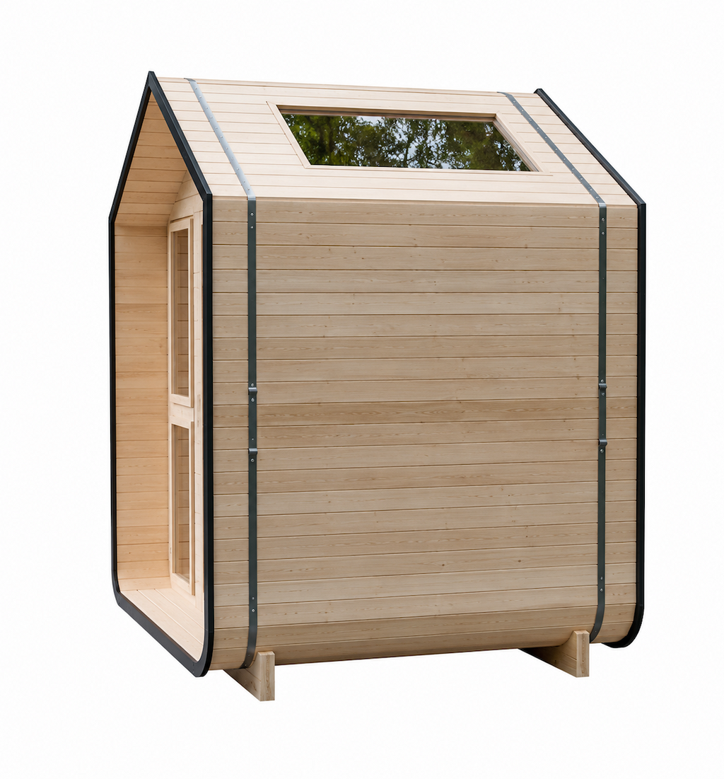 Outdoor House Sauna with Skylight — Red Cedar / Thermo Wood / Pine | 3-4 Person
