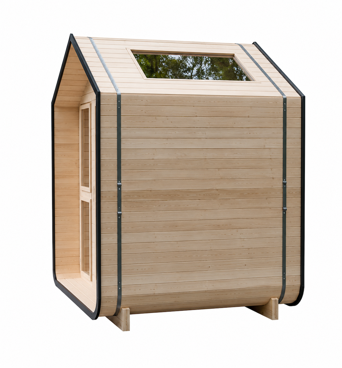 Outdoor House Sauna with Skylight — Red Cedar / Thermo Wood / Pine | 3-4 Person