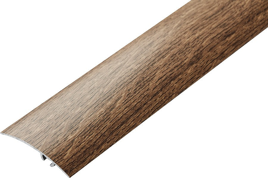 Aluminium wood effect door threshold strip 930 mm – smoked oak 