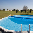 15ft x 26ft Oval Heavy Duty Blue Bubble Solar Cover