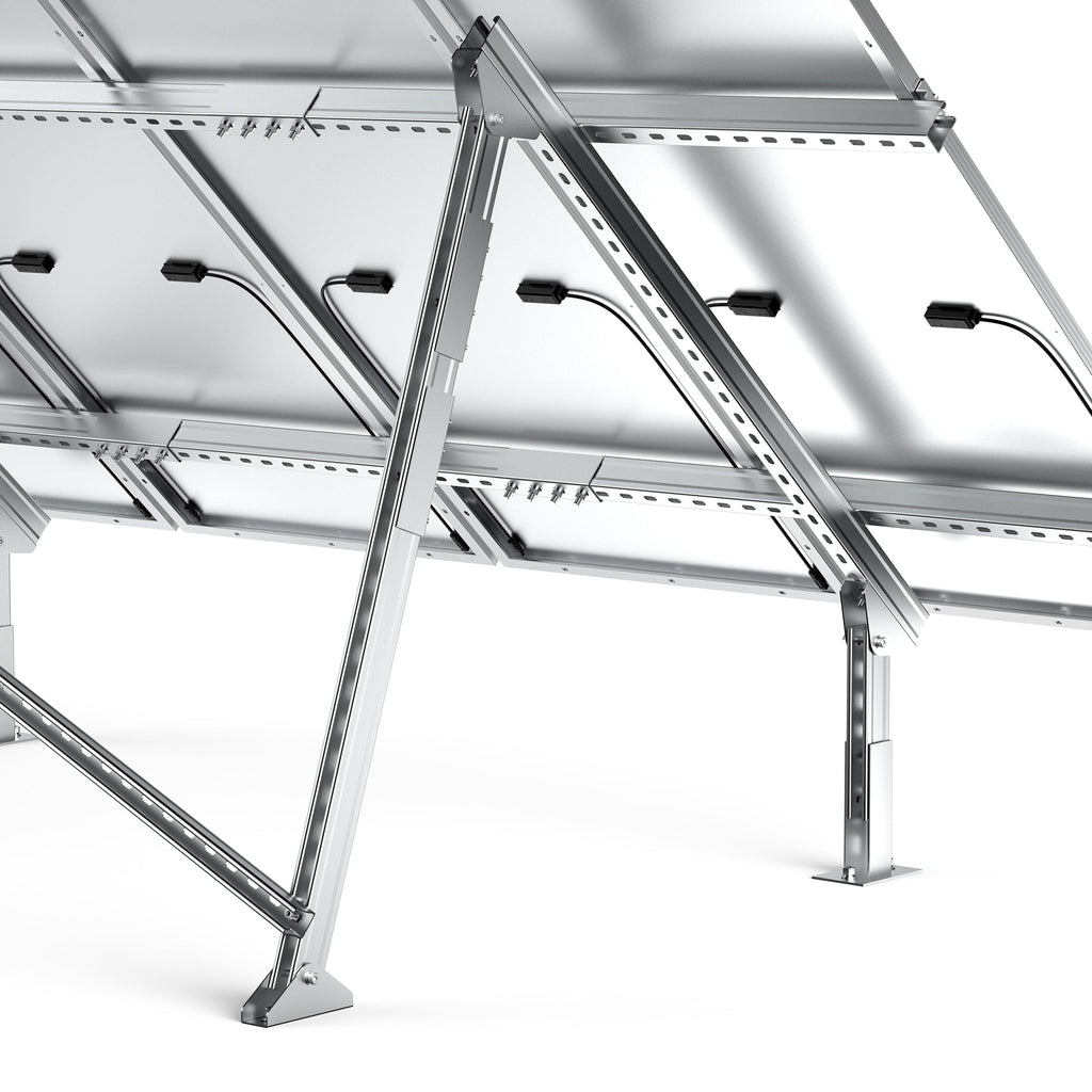 Solar Ground Mount | Fit MEGA 200/MEGA 220/MEGA 250 | Adjustable, Easy-to-Install Brackets for 1-4 Panels