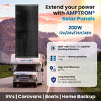 Amptron 200W 12/24/36/48V High Voltage Glass Solar Panel