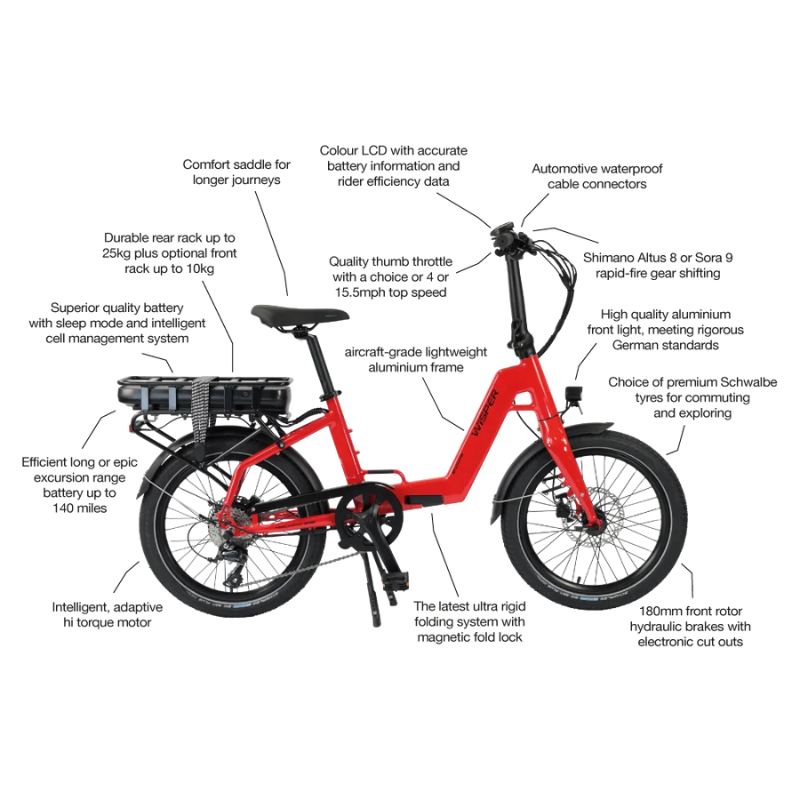 Wisper Tailwind 806 Encore Low Step Folding Electric Bike