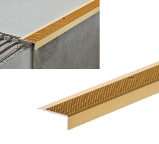 Stair Edge Nosing Trim Grooved Finish Gold