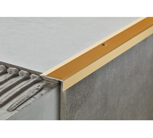 Stair Edge Nosing Trim Grooved Finish Gold